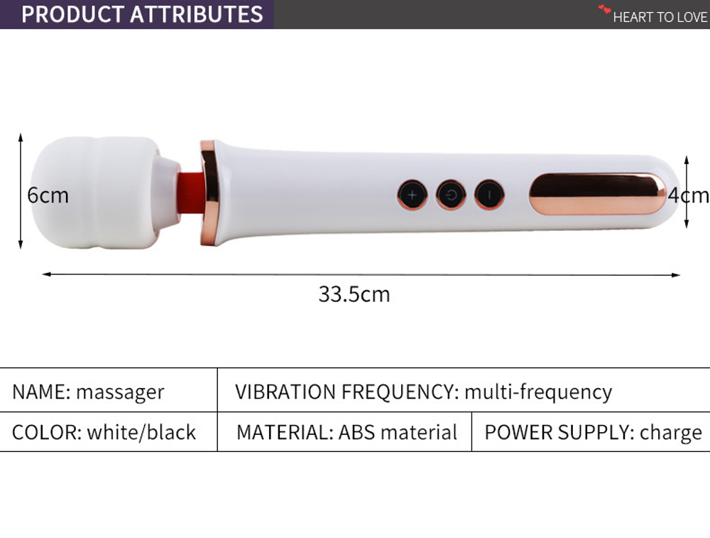 Вибромассажёр Premium Wand, Чёрный