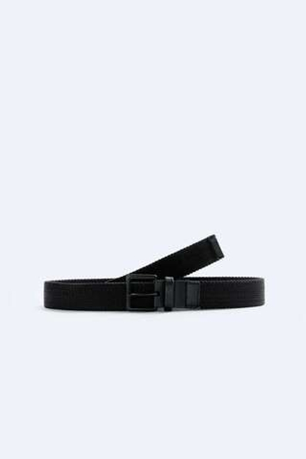 ZARA ДВУСТОРОННИЙ ЭЛАСТИЧНЫЙ РЕМЕНЬ, ЧЕРНЫЙ