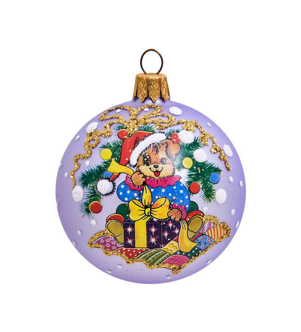 Элита НФШ-1332/2 Ел. украшение Шар «Собачка с подарками» 65 мм