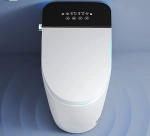 Унитаз приставной CeruttiSpa Ezio Smart 11168 белый с черным, безободковый, с крышкой микролифт, слив-торнадо