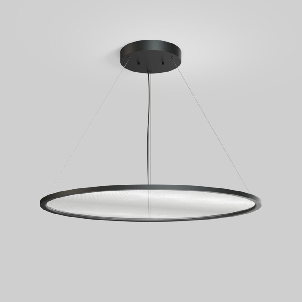 Подвесной светильник горизонтальный VEIL, 80 Вт, ?1000?В1500 мм, LED 2700-6000K, IP20, пульт Д/У (в комплекте), черный, алюминий, акрил