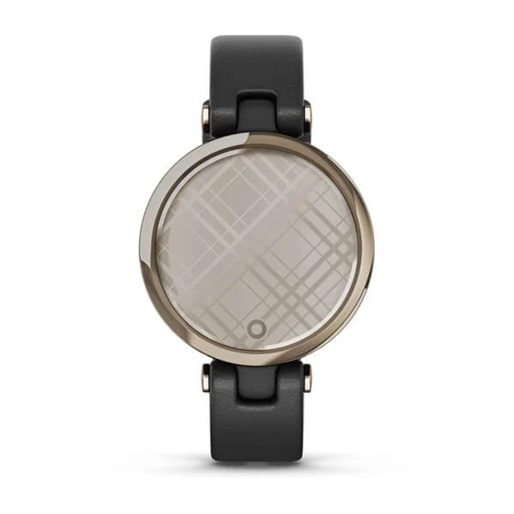 Умные часы Garmin Lily кремово-золотистый безель, черный корпус и итальянский кожаный ремешок