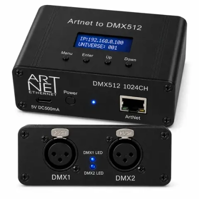 Art-Net to DMX512 2-Port — Конвертер Art-Net/sACN в DMX512 (2 порта)
