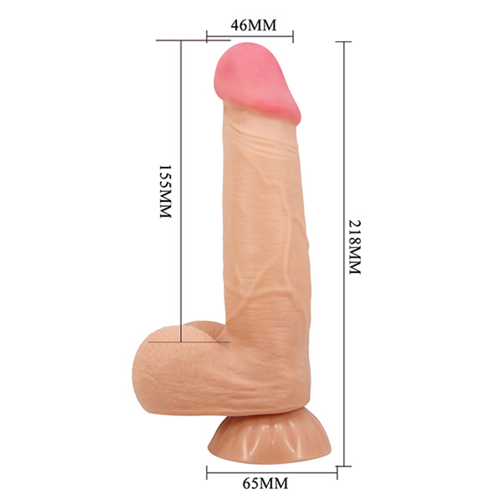 Телесный фаллоимитатор 21,8см с эффектом скользящей кожи Pretty Love Sliding Skin BW-008105NRG