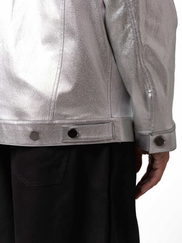 Куртка джинсовая серебро - фото 5