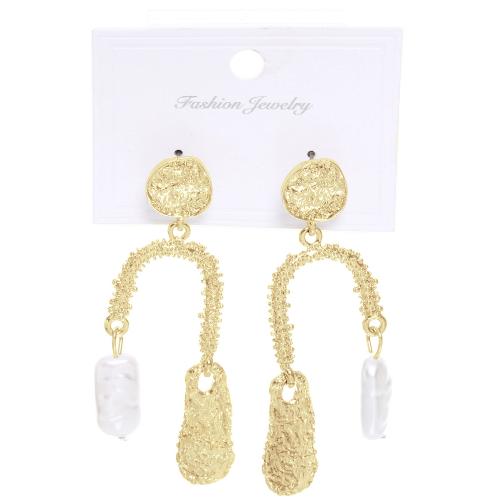 Серьги из гиппоалергенного сплава «АЛЕГРО», цвет серебро и золото, 6,5см