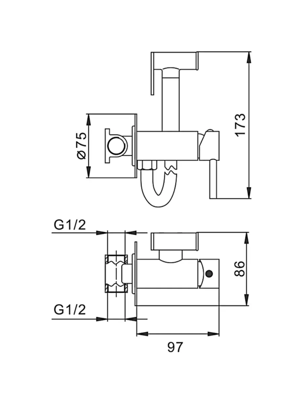 Гигиенический душ со смесителем Frap F7505-9