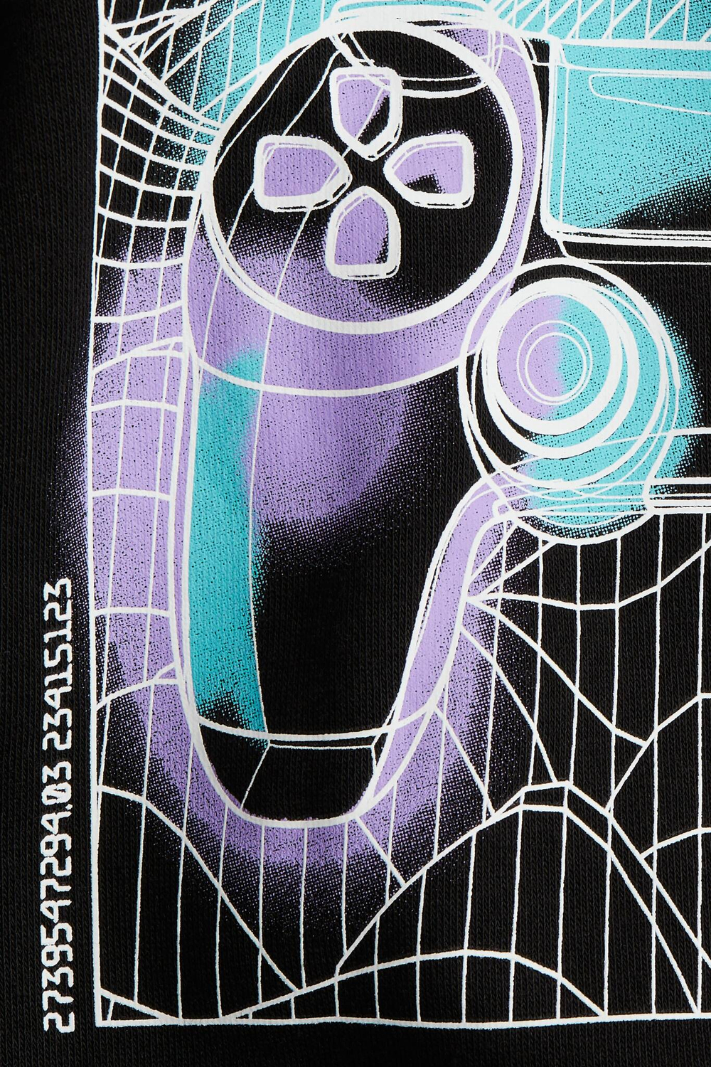 H&M Толстовка с капюшоном и принтом, черный