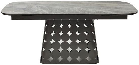 Стол MAGNUS 180 KL-80 Серый мрамор, итальянская керамика / Темно-серый каркас