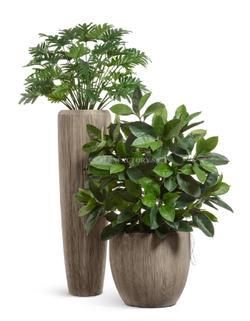 Кашпо TREEZ Effectory - серия Wow - Высокий конус Design - Капучино