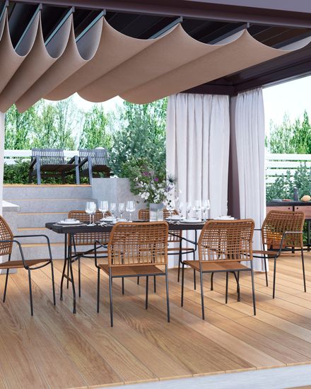 Стул уличный Vivi светло-коричневый из металла и шнура