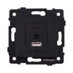 Розетка USB A+C 20W, черный матовый Kollinger REA-037BM для Aspekt, Eleganz, Reflex