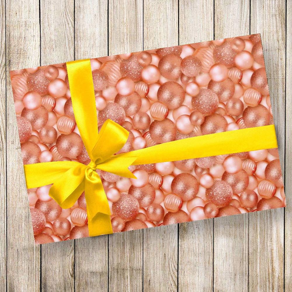 Бумага упаковочная 50х70 см «Волшебные шары», розовое золото (1 лист)