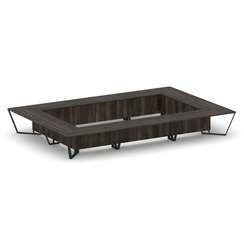 Steel Meet Стол переговорный прямоугольный KM-PR.B.SP-26K2 Дуб Мали/Графит Глянец/Металл Черный 6000