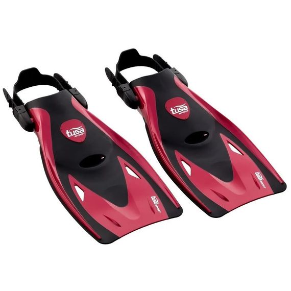 Набор маска+трубка+ласты в сумке TUSA Sport UP-3521QB Black Series красный