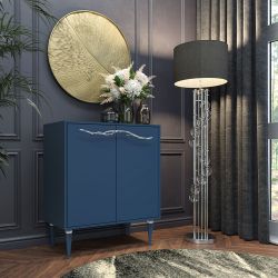 Комод Арт Колор matte Классик Сильвер с 2 полками Королевский синий матовый
