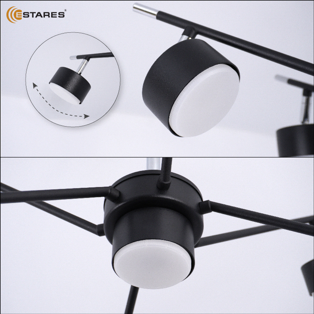 Люстра ATENA 7хGX53 R-750x350-BLACK/CHROME-220-IP20