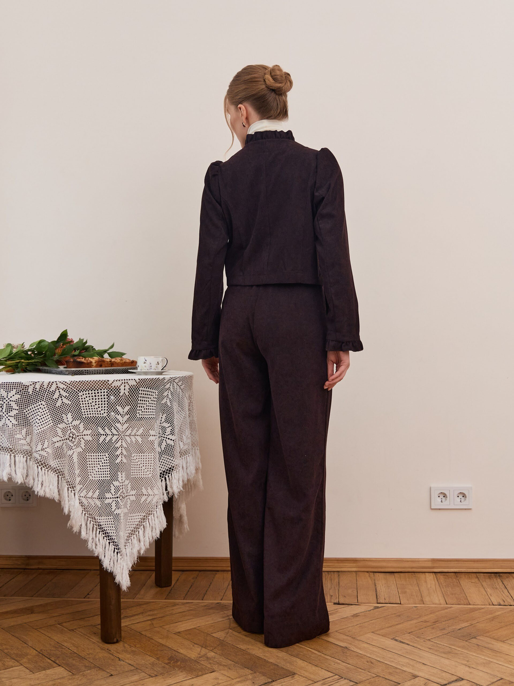 Брюки палаццо вельветовые