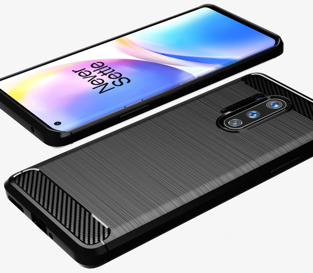 Чехол черного цвета для OnePlus 8 Pro, серии Carbon (карбон дизайн) от Caseport