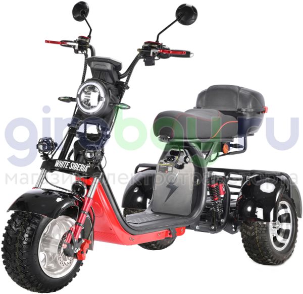 Электроскутер WHITE SIBERIA PRO TRIKE 3000W OFF-ROAD (Черный) фото №1