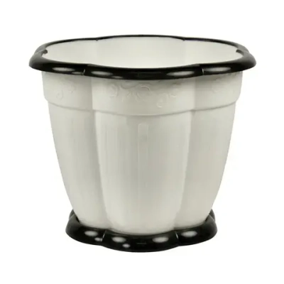 Горшок цветочный Восторг 3л с поддоном белый (комплект 25 шт)