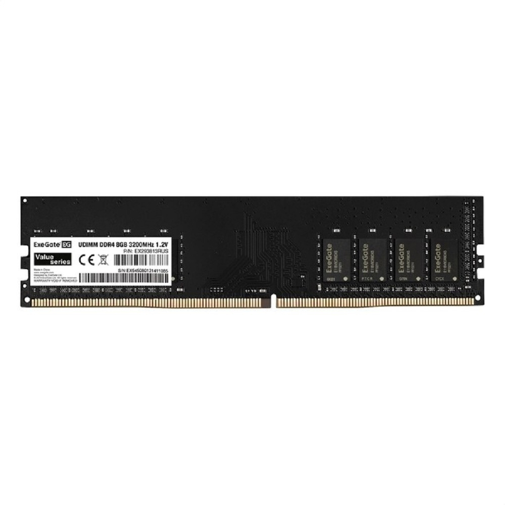 Оперативная память Exegate EX293813RUS Модуль памяти ExeGate Value DIMM DDR4 8GB  3200MHz