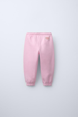 ZARA УТЕПЛЕННЫЕ БРЮКИ-ДЖОГГЕРЫ С ДЕКОРАТИВНОЙ СТРОЧКОЙ, МЯГКИЙ РОЗОВЫЙ