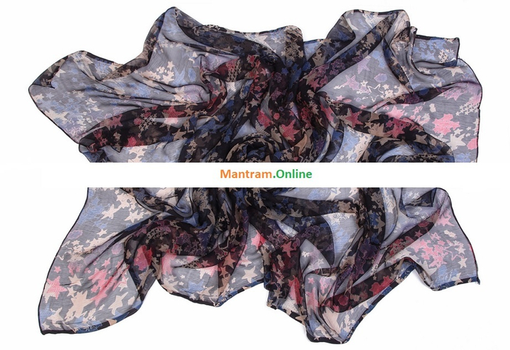 Палантин-парео Вискоза 100% (шифон) Звезды на ночном небе 100x180 см.