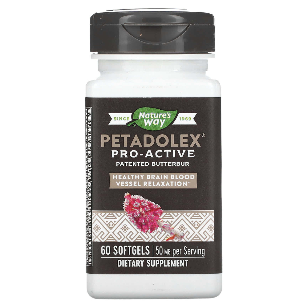 Nature's Way, PETADOLEX, Pro-Active, белокопытник для здоровья вен, 50 мг , 60 капсул