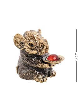 Народные промыслы AM-3256 Фигурка «Слон праздник» (латунь, янтарь)