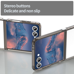 Чехол прозрачный для Samsung Galaxy Z Flip 7, мягкие усиленные боковые рамки серого цвета