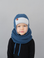 Шапка весенняя/осенняя вязаная (Серо-голубой) ТОКИ