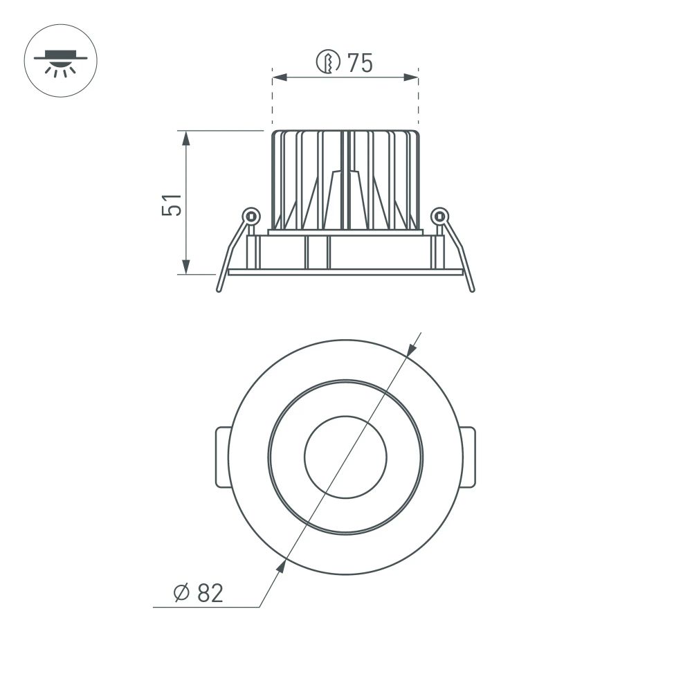 Светильник MS-FORECAST-BUILT-TURN-R82-8W Warm3000 (WH-BK, 32 deg, 230V) (Arlight, IP20 Металл, 5 лет) 035448(1)