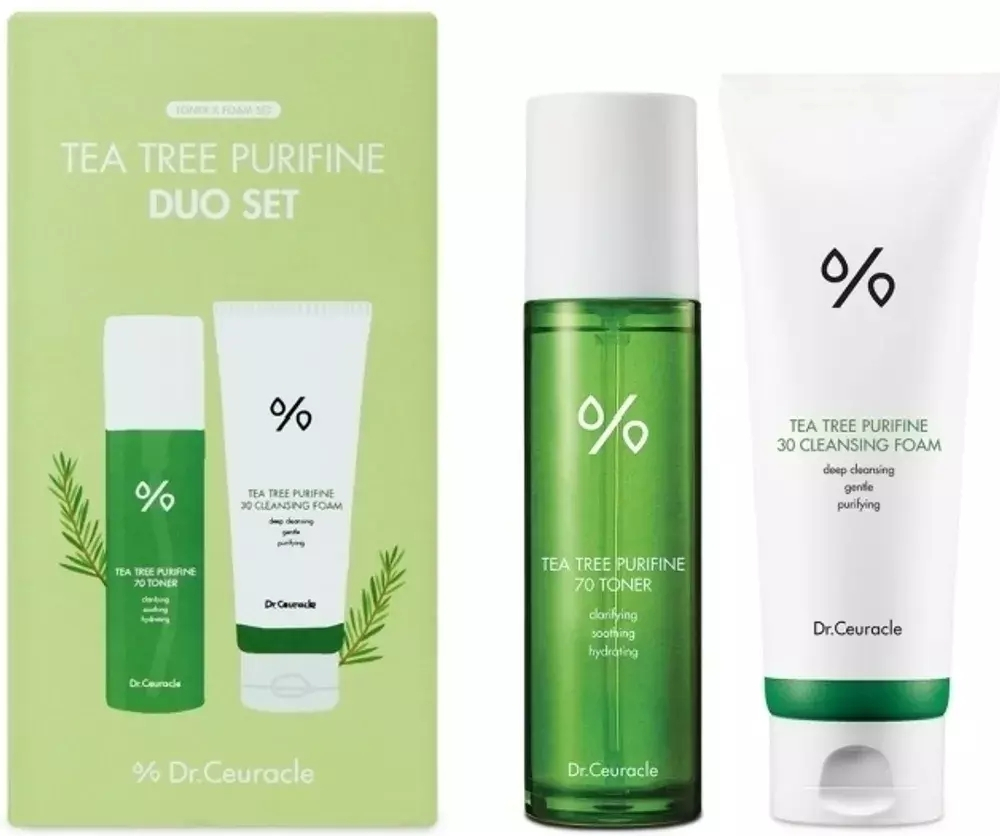 Dr.Ceuracle Tea Tree Purifine Duo Set Toner & Foam Набор с чайным деревом тонер и пенка для умывания
