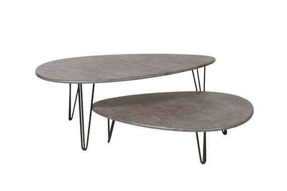 Стол журнальный Дадли серый бетон/чёрный