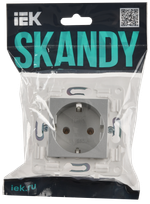 SKANDY Розетка с заземлением без защитных шторок 16А SK-R05S серебряный IEK