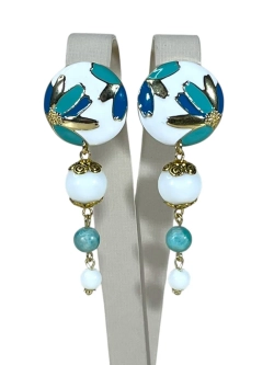 Серьги Цветочное поле с амазонитом