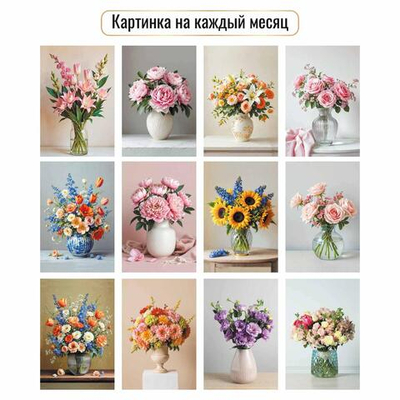 Календарь-домик горизонтальный 2027 "Цветы" 10063 (Квадра)
