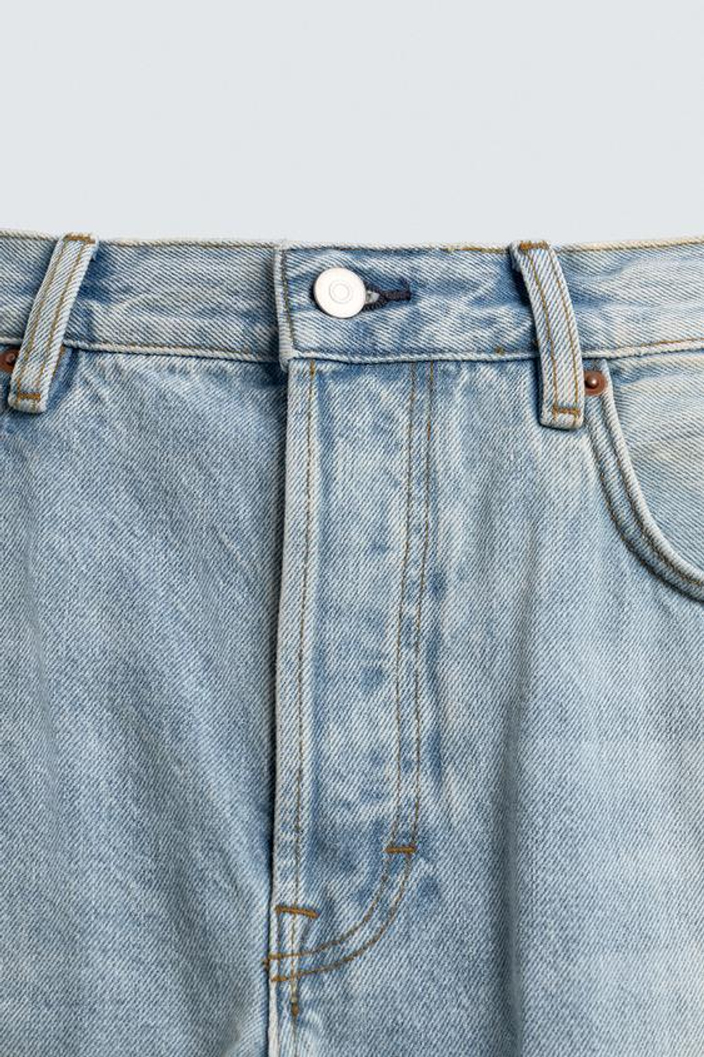 ZARA ДЖИНСЫ BALLOON FIT, НЕБЕСНО-ГОЛУБОЙ