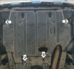 Защита картера двигателя (2 мм, сталь оцинкованная) для Subaru Outback 2021- Motodor.72203