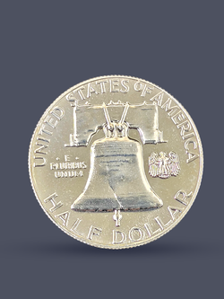 Монета 50 центов (1/2 доллара) 1963 Бенджамин Франклин США