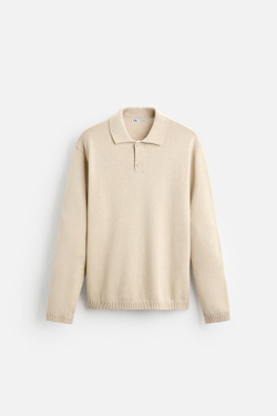 ZARA ПОЛО ИЗ ХЛОПКОВОГО ТРИКОТАЖА, РЫЖЕВАТО-КОРИЧНЕВЫЙ