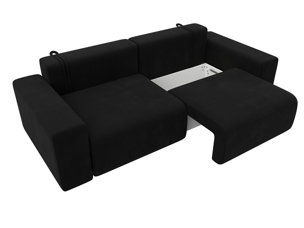 Диван прямой Лига-036 НПБ Классик МИКРОВЕЛЬВЕТ Черный