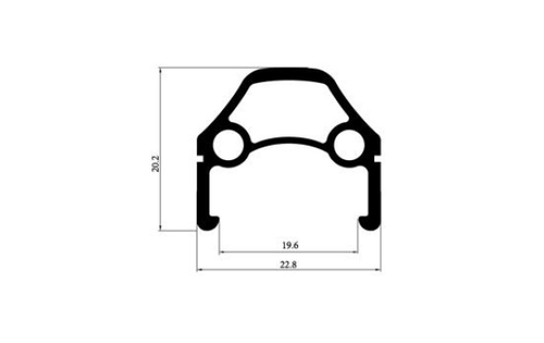 Обод 27,5" TRIX алюминиевый, двойной, 36H, фрезерованный, 584х19,4/25х21,4мм, A/V, анодированный, черный