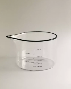 ZARA HOME МЕРНЫЙ СТАКАН ИЗ ТЕРМОСТОЙКОГО СТЕКЛА, ЧЕРНЫЙ