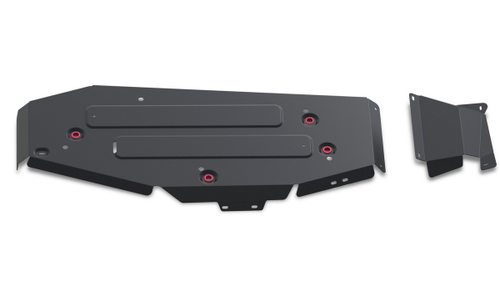 Защита топливного бака АвтоБроня для Geely Atlas Pro (V - 1.5T) 2021-н.в., сталь 1.8 мм, с крепежом, штампованная, 2 части, 111.01927.1