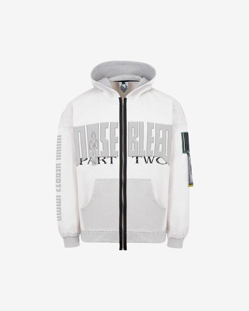 Худи Heartz zip Part-Two:Light Two-Tone Distressed белая