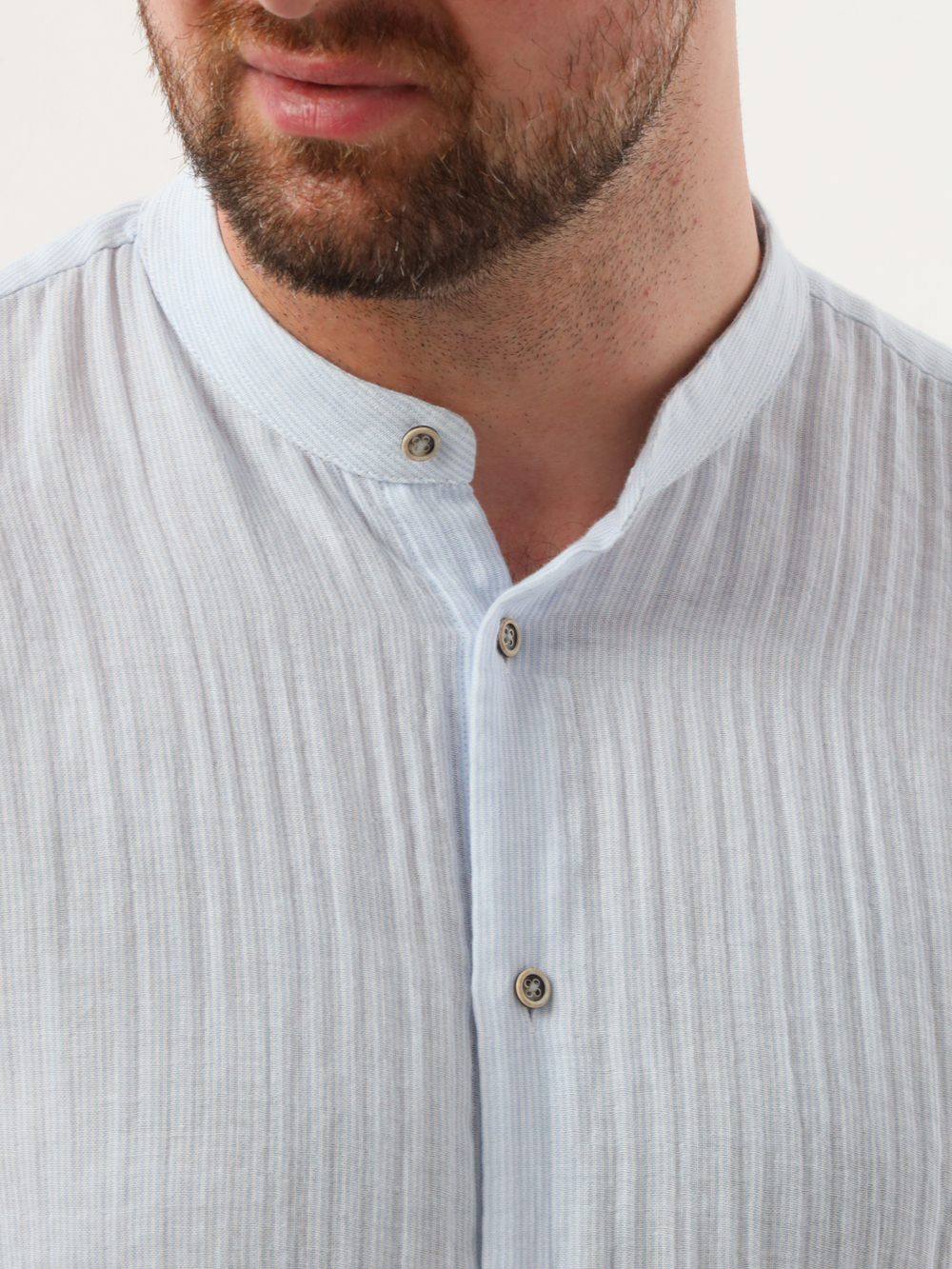 Сорочка мужская ZEER воротник стойка, спинка с защипами по центру, длинный рукав, хлопок, пэ 56041 07