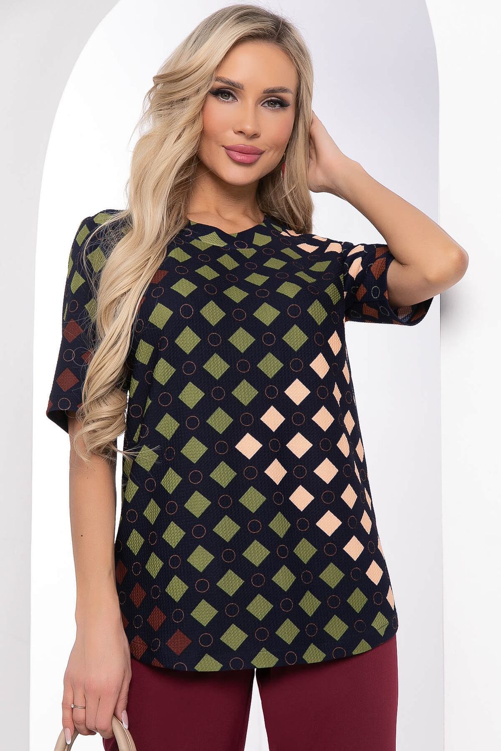 Джемпер "Эмина" (темно-синий/геометрия) Б8404 LT Collection