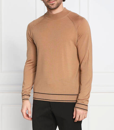 Хлопковый свитер favino BOSS BLACK - коричневый(50482258)